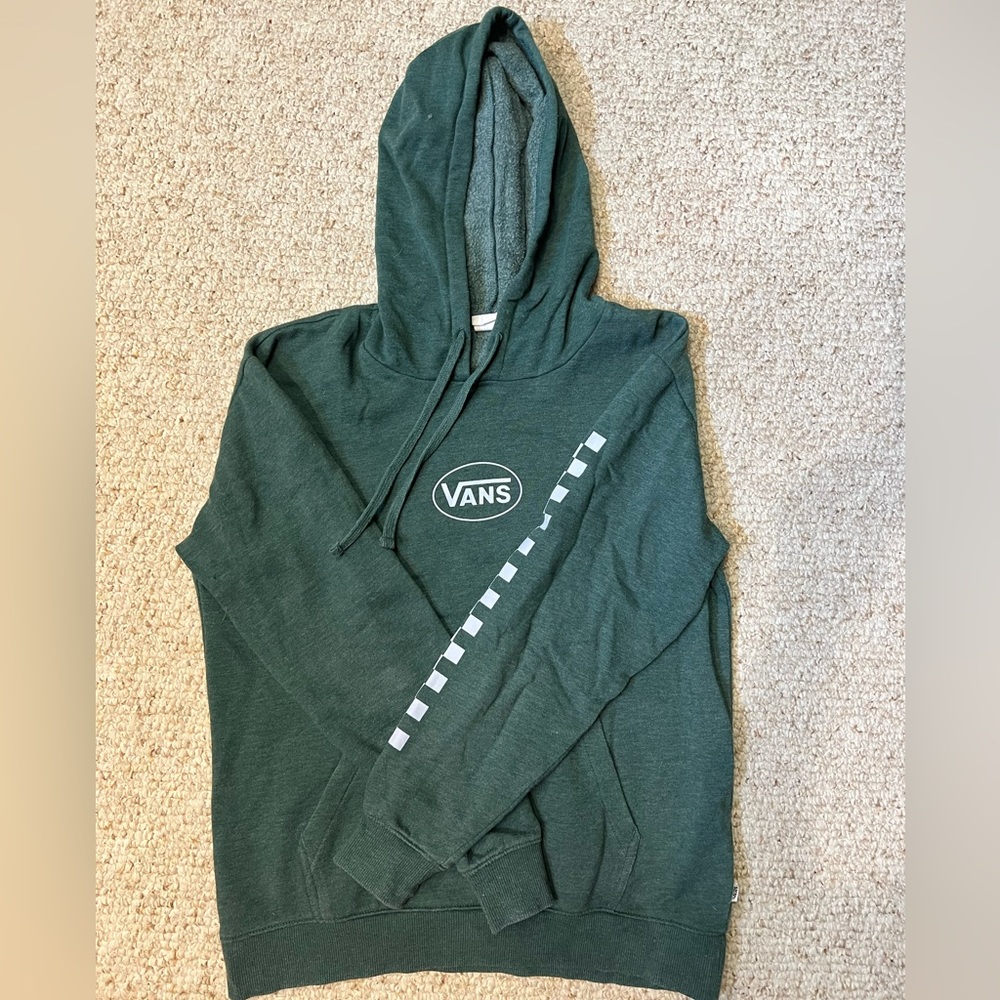 Men’s Vans Hooded Green Sweatshirt Size Small.